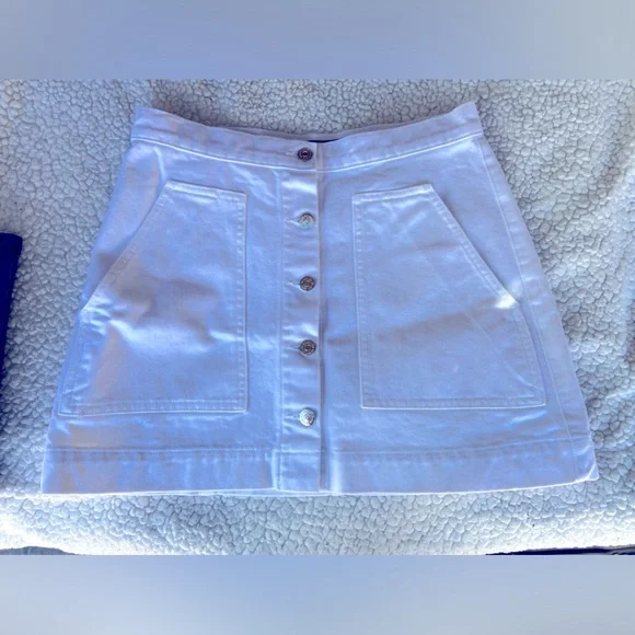 Veronica Beard Denim Skirt Getty Button-front Denim Mini Skirt